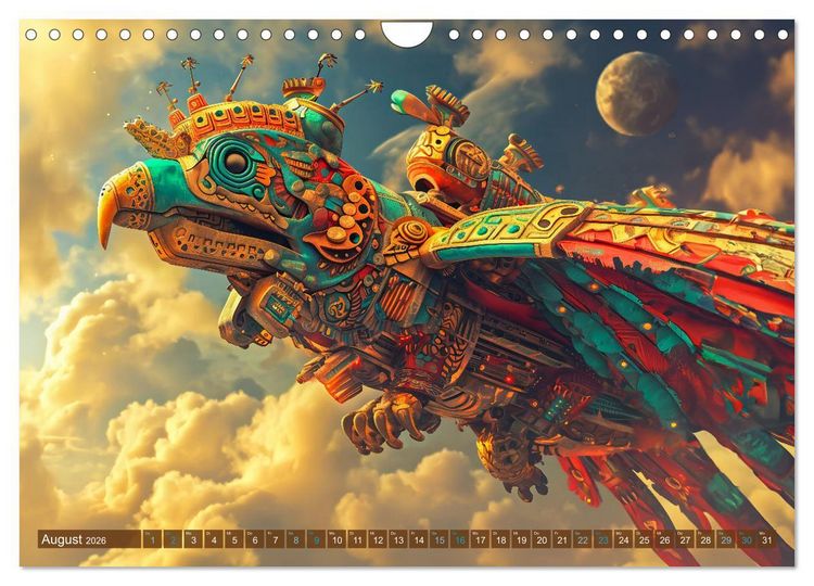 Produktbild: Sternenkrieger - Science Fiction Visionen der Maya und Azteken (Wandkalender 2026 DIN A4 quer), CALVENDO Monatskalender
