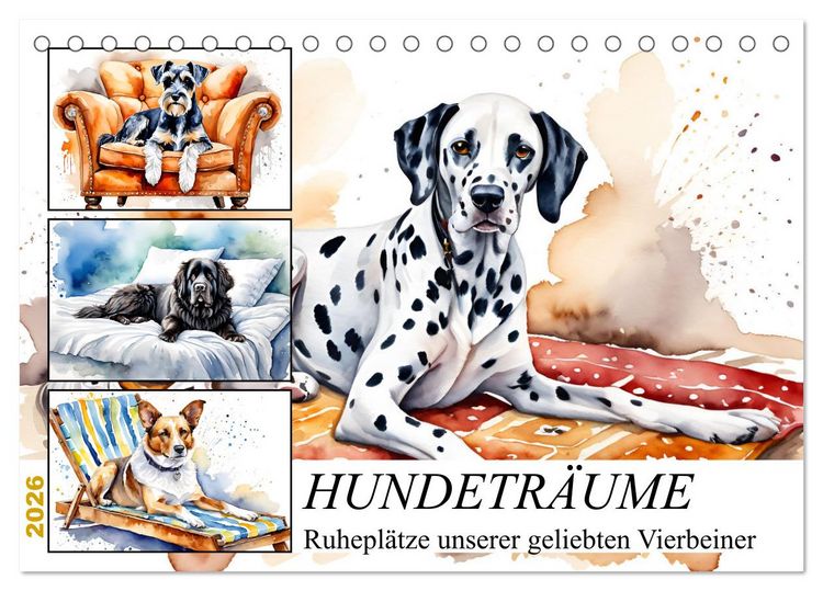 Produktbild: Hundetr&auml;ume (Tischkalender 2026 DIN A5 quer), CALVENDO Monatskalender