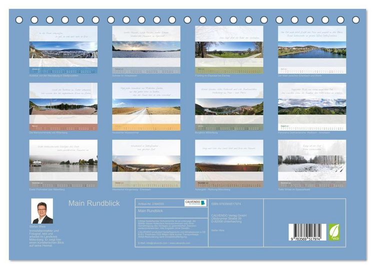 Produktbild: Main Rundblick (Tischkalender 2027 DIN A5 quer), CALVENDO Monatskalender