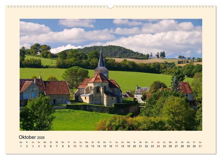 Produktbild: Burgund - Das gr&uuml;ne Herz Frankreichs (Wandkalender 2026 DIN A2 quer), CALVENDO Monatskalender