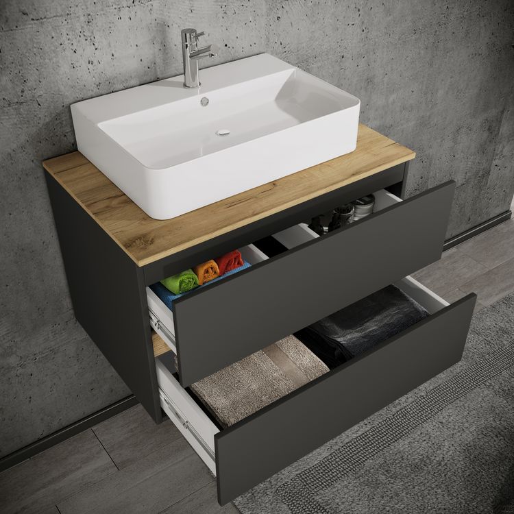 Produktbild: 2 tlg. Badm&ouml;bel-Set mit Waschbecken Cosila-A 80 cm