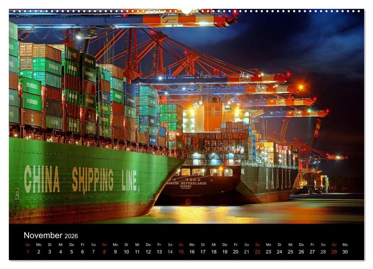 Produktbild: Hamburger Hafen (hochwertiger Premium Wandkalender 2026 DIN A2 quer), Kunstdruck in Hochglanz