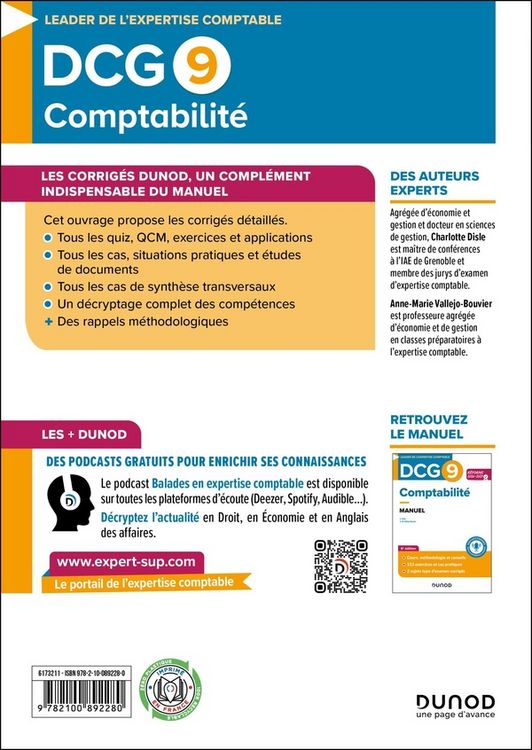 Produktbild: Dcg 9 comptabilite corriges