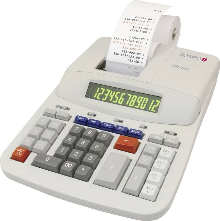 Produktbild: Olympia CPD 512 Druckender Tischrechner Beige Display (Stellen): 12 netzbetrieben (B x H x T) 210 x 67 x 295 mm