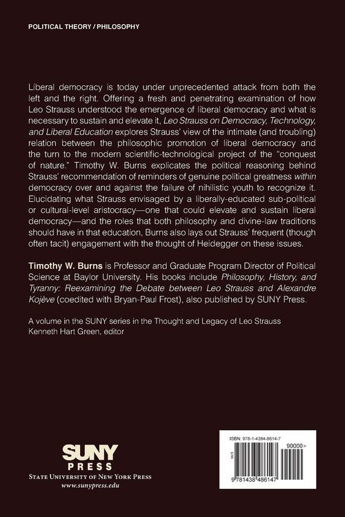 Produktbild: Leo Strauss on Democracy, Technology, and Liberal Education