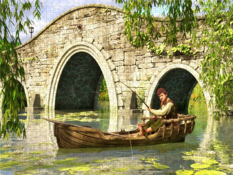 Produktbild: CALVENDO Puzzle Angler | 1000 Teile Lege-Gr&ouml;&szlig;e 64x48cm Foto-Puzzle f&uuml;r gl&uuml;ckliche Stunden