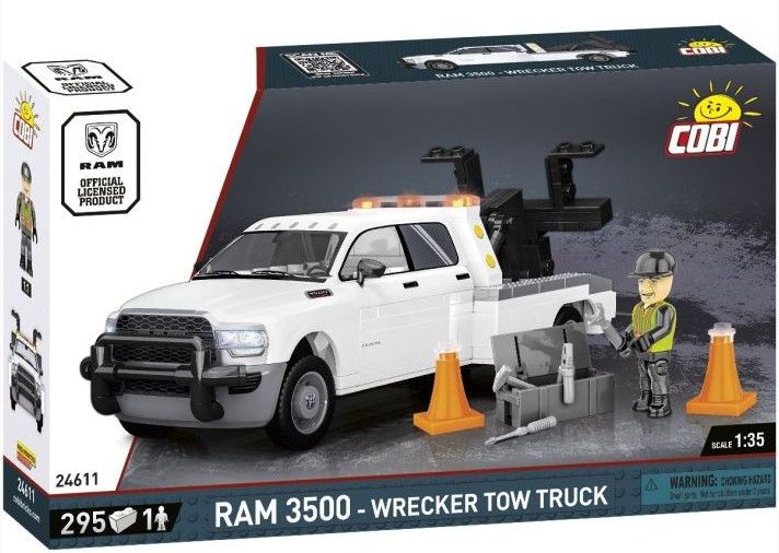 Produktbild: COBI 24611 - RAM 350 Wrecker Tow Truck, Pickup Pannenhilfe, Ma&szlig;stab 1:35, Bausatz, 295 Teile+1 Figur