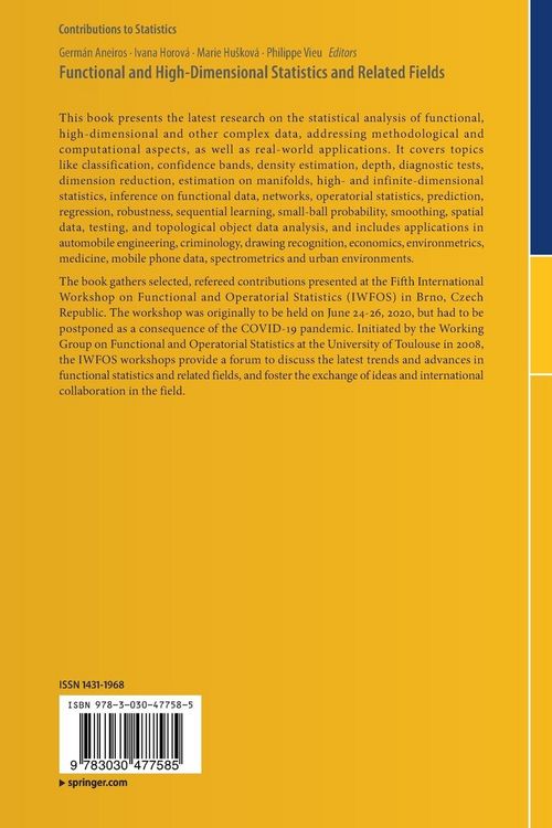 Produktbild: Functional and High-Dimensional Statistics and Related Fields