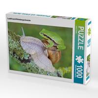 Produktbild: CALVENDO Puzzle Laubfrosch/Weinbergschnecke 1000 Teile Lege-Gr&ouml;&szlig;e 64 x 48 cm Foto-Puzzle Bild von Klaus Feske