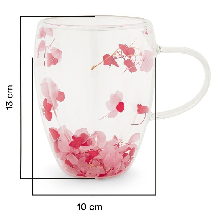 Produktbild: Teeglas doppelwandig, 360ml mit Blumen "Sky"