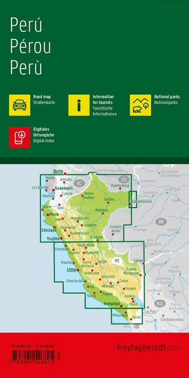 Produktbild: freytag & berndt Stra&szlig;enkarte Peru 1:1 Mio.