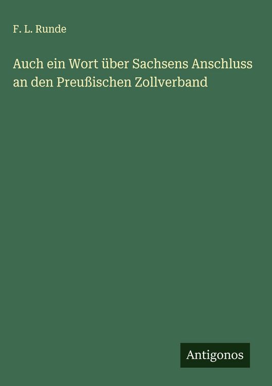 Produktbild: Auch ein Wort &uuml;ber Sachsens Anschluss an den Preu&szlig;ischen Zollverband