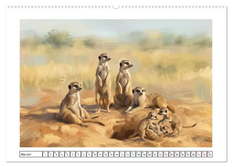 Produktbild: Erdm&auml;nnchen - Ein Tag vor dem Bau (Wandkalender 2027 DIN A2 quer), CALVENDO Monatskalender