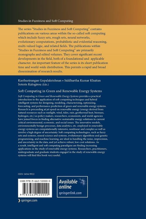 Produktbild: Soft Computing in Green and Renewable Energy Systems