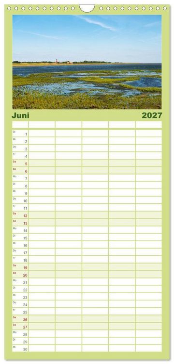 Produktbild: Familienplaner 2027 - Wangerooge &ndash; Eine Perle in der Nordsee. mit 5 Spalten (Wandkalender, 21 x 45 cm) CALVENDO