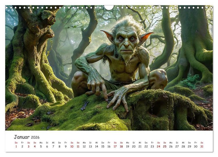 Produktbild: Keltische Legenden - Die kleinen Wesen der Natur (Wandkalender 2026 DIN A3 quer), CALVENDO Monatskalender