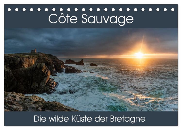 Produktbild: C&ocirc;te Sauvage - Die wilde K&uuml;ste der Bretagne (Tischkalender 2026 DIN A5 quer), CALVENDO Monatskalender