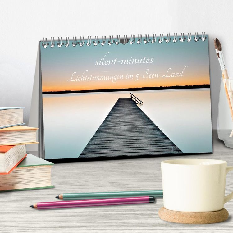 Produktbild: silent minutes - Lichtstimmungen im 5-Seen-Land (Tischkalender 2026 DIN A5 quer), CALVENDO Monatskalender