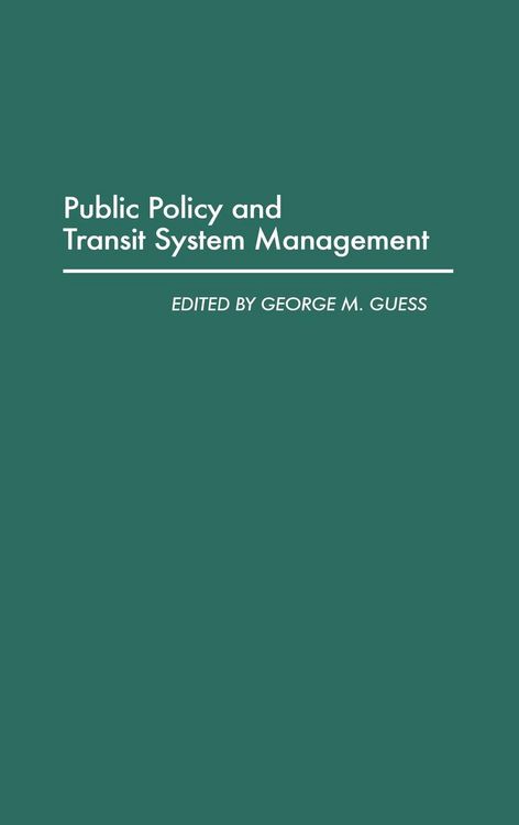 Produktbild: Public Policy and Transit System Management