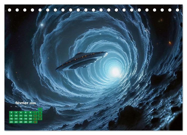 Produktbild: &Agrave; travers l'univers-L'incroyable voyage (Calendrier de bureau 2026 DIN A5 vertical), CALVENDO calendrier mensuel