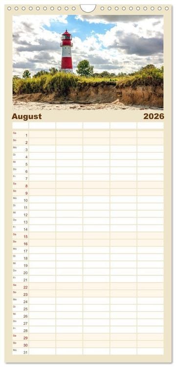 Produktbild: Familienplaner 2026 - Faszination Schlei mit 5 Spalten (Wandkalender, 21 x 45 cm) CALVENDO