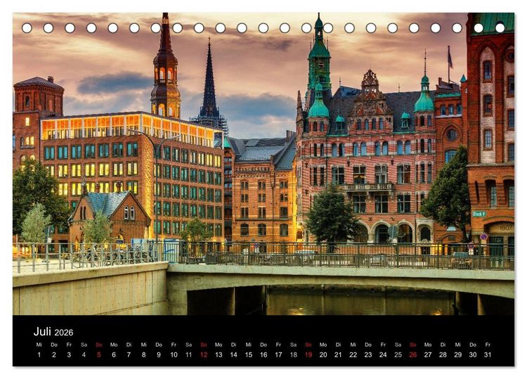 Produktbild: Charmantes Hamburg (Tischkalender 2026 DIN A5 quer), CALVENDO Monatskalender