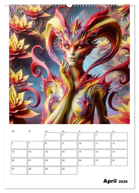 Produktbild: Extraterrestrische Eleganz (hochwertiger Premium Wandkalender 2026 DIN A2 hoch), Kunstdruck in Hochglanz