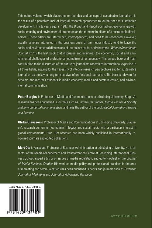 Produktbild: What Is Sustainable Journalism?