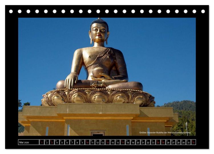 Produktbild: Bhutan Druk Yul 2026 (Tischkalender 2026 DIN A5 quer), CALVENDO Monatskalender