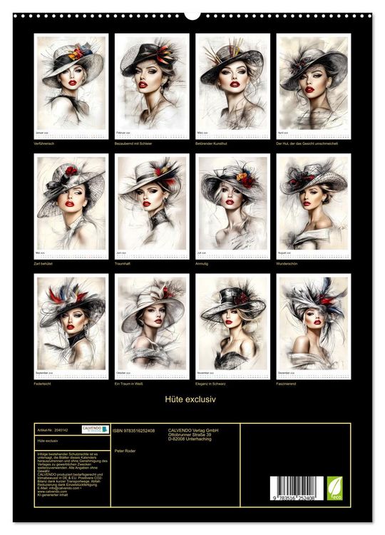 Produktbild: H&uuml;te exclusiv (hochwertiger Premium Wandkalender 2026 DIN A2 hoch), Kunstdruck in Hochglanz