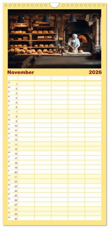 Produktbild: Familienplaner 2026 - Mit Herz und Hand, Ich bin B&auml;cker mit 5 Spalten (Wandkalender, 21 x 45 cm) CALVENDO
