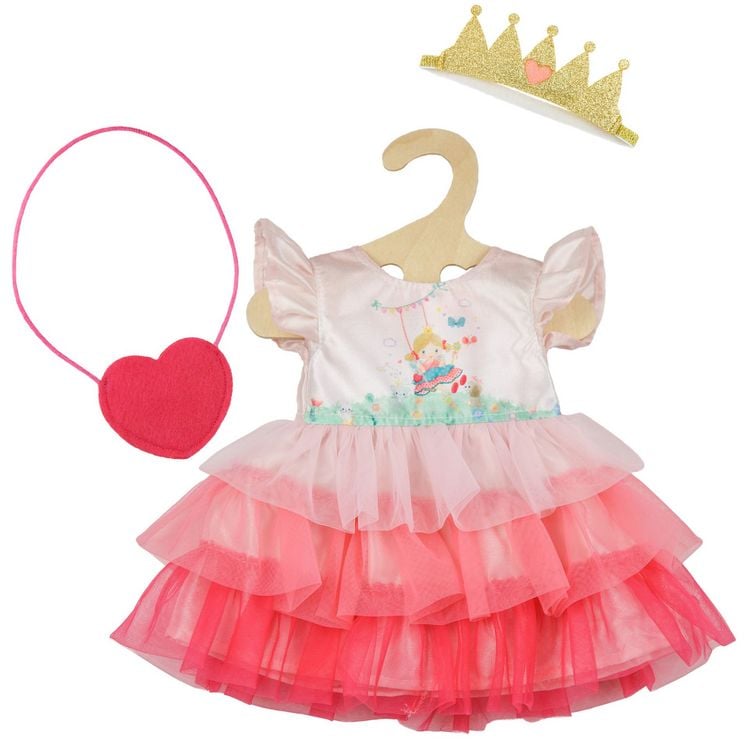 Produktbild: Puppenkleid ''Prinzessin Emily'' mit Herztasche und Krone, Gr. 35-45 cm