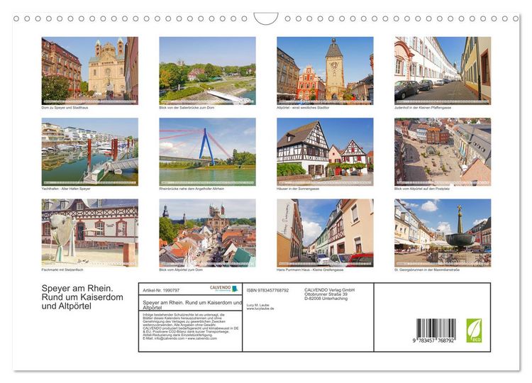 Produktbild: Speyer am Rhein. Rund um Kaiserdom und Altp&ouml;rtel (Wandkalender 2026 DIN A3 quer), CALVENDO Monatskalender