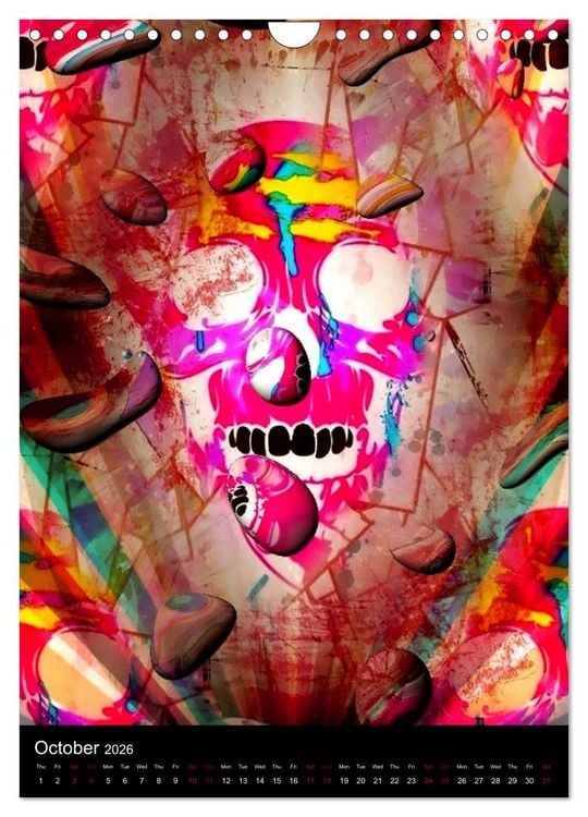 Produktbild: Skulls by Nico Bielow (Wall Calendar 2026 DIN A4 portrait), CALVENDO 12 Month Wall Calendar