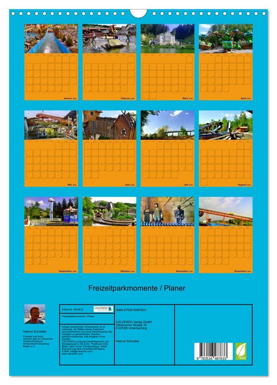 Produktbild: Freizeitparkmomente / Planer (Wandkalender 2026 DIN A3 hoch), CALVENDO Monatskalender