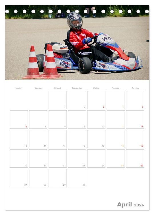 Produktbild: Slalomkart - Gas, Gas, Vollgas! 2026 (Tischkalender 2026 DIN A5 hoch), CALVENDO Monatskalender