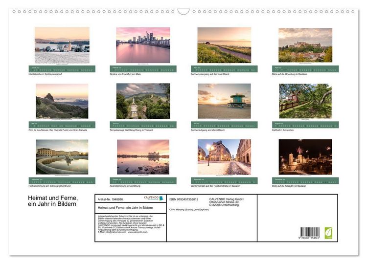 Produktbild: Heimat und Ferne, ein Jahr in Bildern (Wandkalender 2026 DIN A2 quer), CALVENDO Monatskalender
