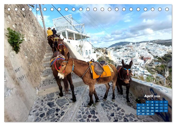 Produktbild: SANTORIN &ndash; Die atemberaubende Sch&ouml;nheit der magischen Insel (Tischkalender 2026 DIN A5 quer), CALVENDO Monatskalender