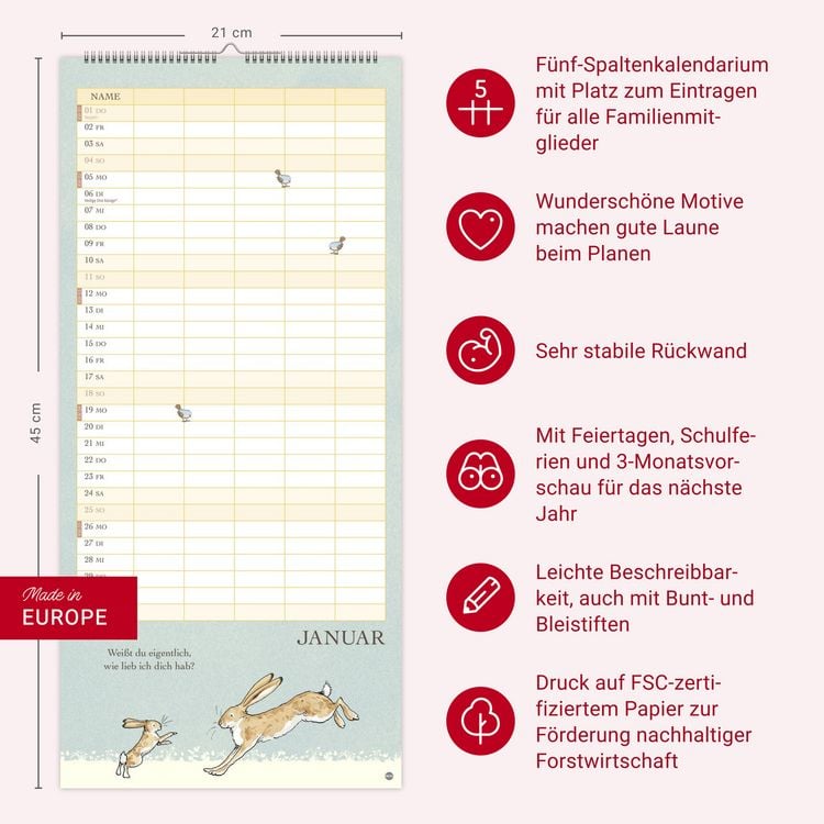 Produktbild: Weißt du eigentlich, wie lieb ich dich hab? Familienplaner 2026