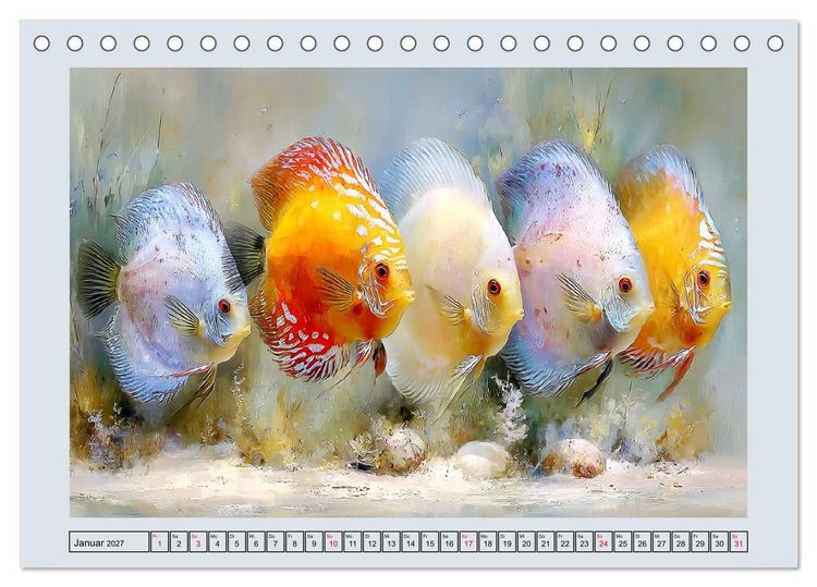 Produktbild: Diskusfische. Buntbarsche im S&uuml;&szlig;wasserbecken (Tischkalender 2027 DIN A5 quer), CALVENDO Monatskalender