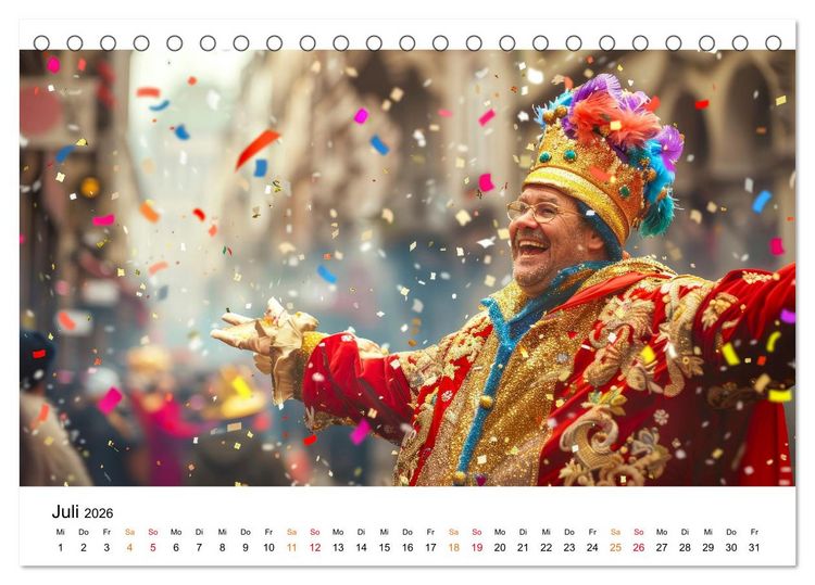Produktbild: Karneval - sch&ouml;ne Momente weltweit (Tischkalender 2026 DIN A5 quer), CALVENDO Monatskalender