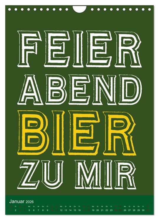 Produktbild: BIER Wandkalender -Trinken mit Stil (Wandkalender 2026 DIN A4 hoch), CALVENDO Monatskalender