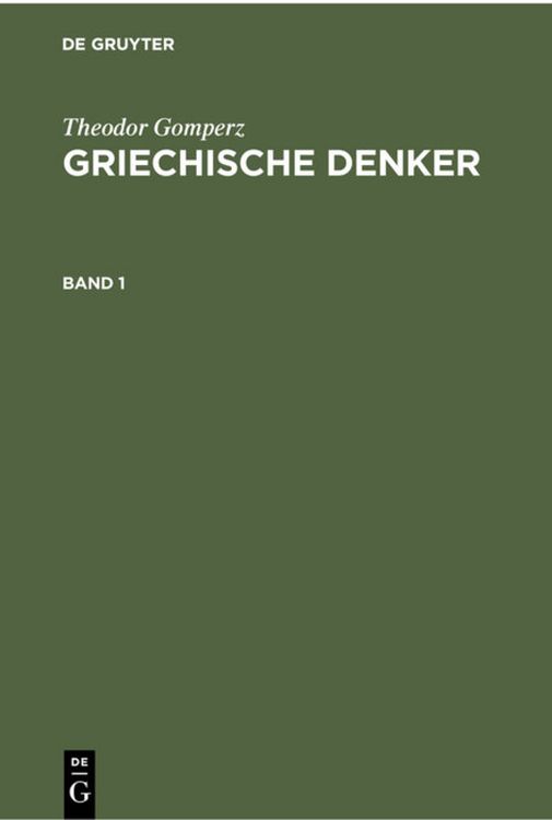 Produktbild: Griechische Denker. Band 1