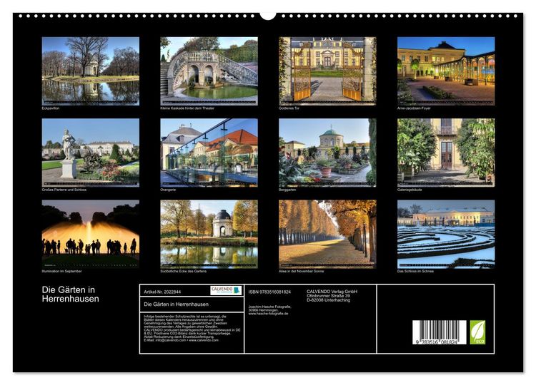 Produktbild: Die G&auml;rten in Herrenhausen (hochwertiger Premium Wandkalender 2026 DIN A2 quer), Kunstdruck in Hochglanz