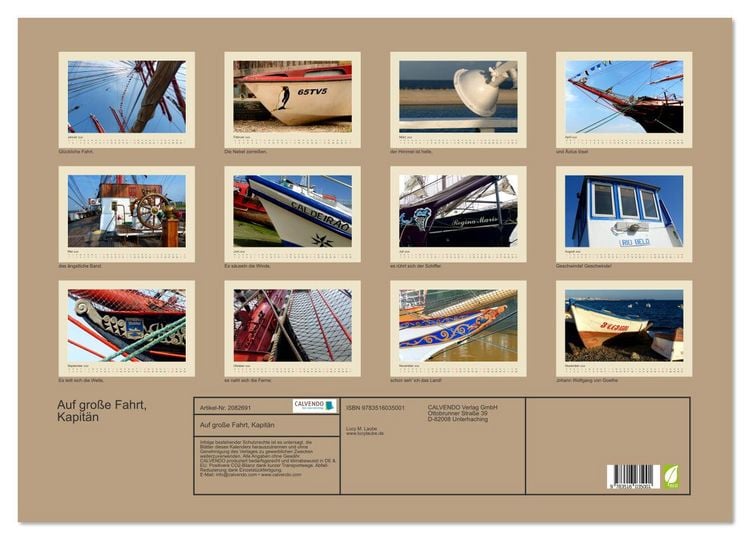 Produktbild: Auf gro&szlig;e Fahrt, Kapit&auml;n (Wandkalender 2026 DIN A2 quer), CALVENDO Monatskalender