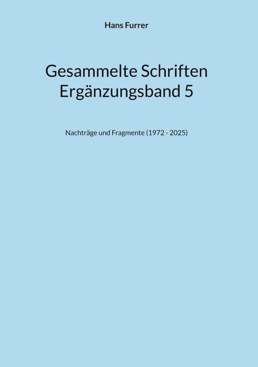 Produktbild: Gesammelte Schriften ErgBd 5