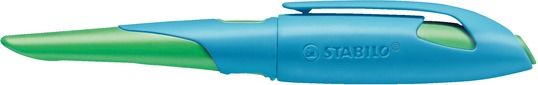 Produktbild: STABILO Ergonomischer Schulf&uuml;ller f&uuml;r Linksh&auml;nder mit Anf&auml;nger-Feder A -   EASYbirdy in himmelblau/grasgr&uuml;n - Einzelstift - inklusive Patrone