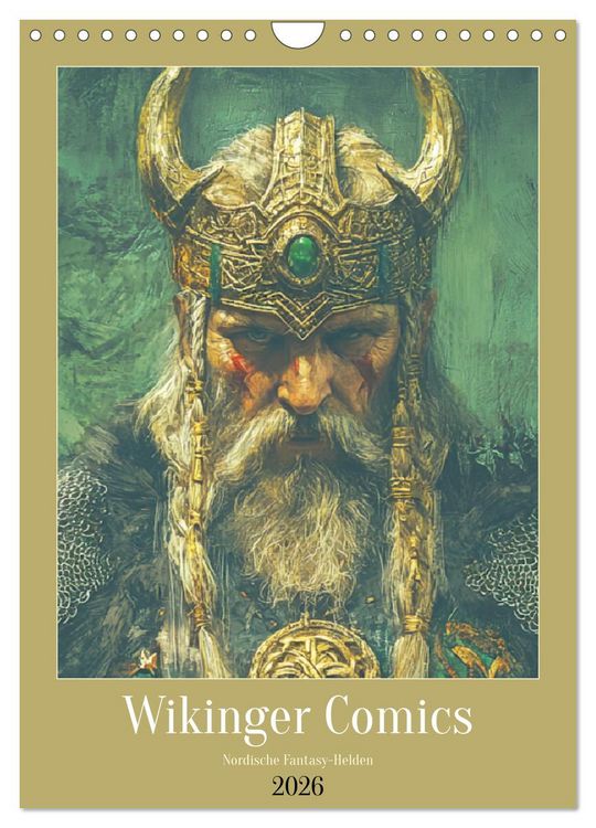 Produktbild: Wikinger Comics. Nordische Fantasy-Helden (Wandkalender 2026 DIN A4 hoch), CALVENDO Monatskalender