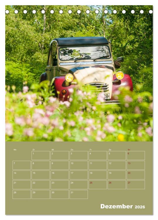 Produktbild: Citro&euml;n 2 CV &ndash; Flower Power (Tischkalender 2026 DIN A5 hoch), CALVENDO Monatskalender