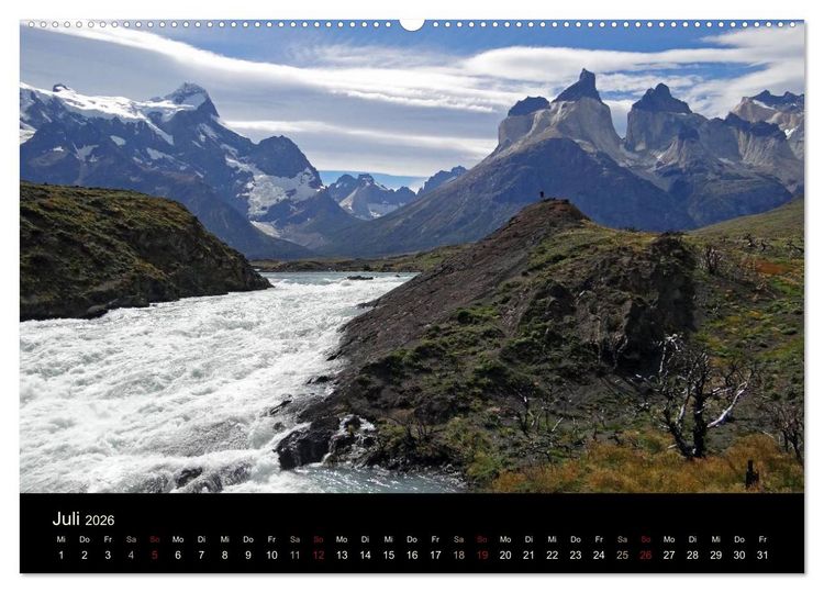 Produktbild: Im Nationalpark Torres del Paine (Chile) (Wandkalender 2026 DIN A2 quer), CALVENDO Monatskalender